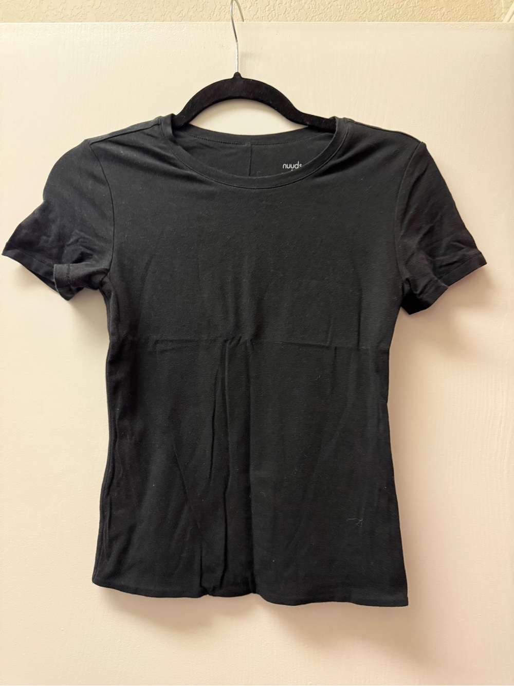 nuuds Black Short-Sleeve Crewneck Tee - Slim Fit